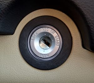 Closeup of vehicle ignition