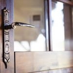 Engraved door lock handle