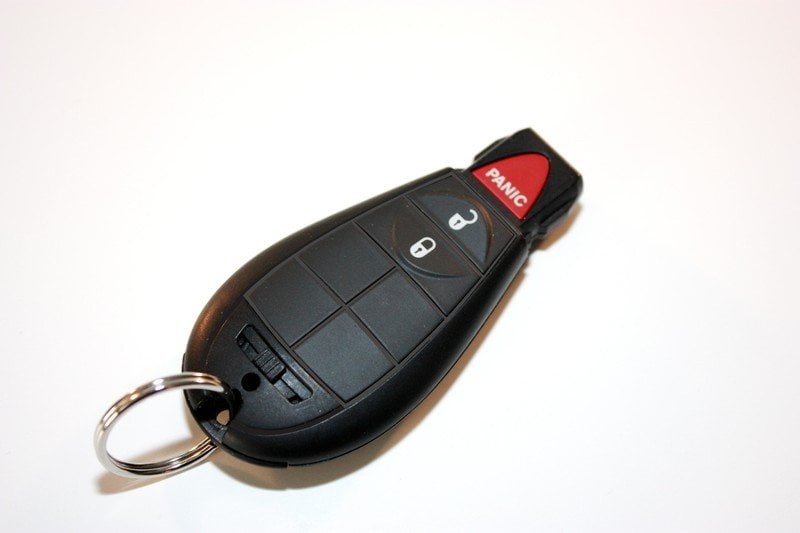 Ignition key, remote door lock, with a panic button.