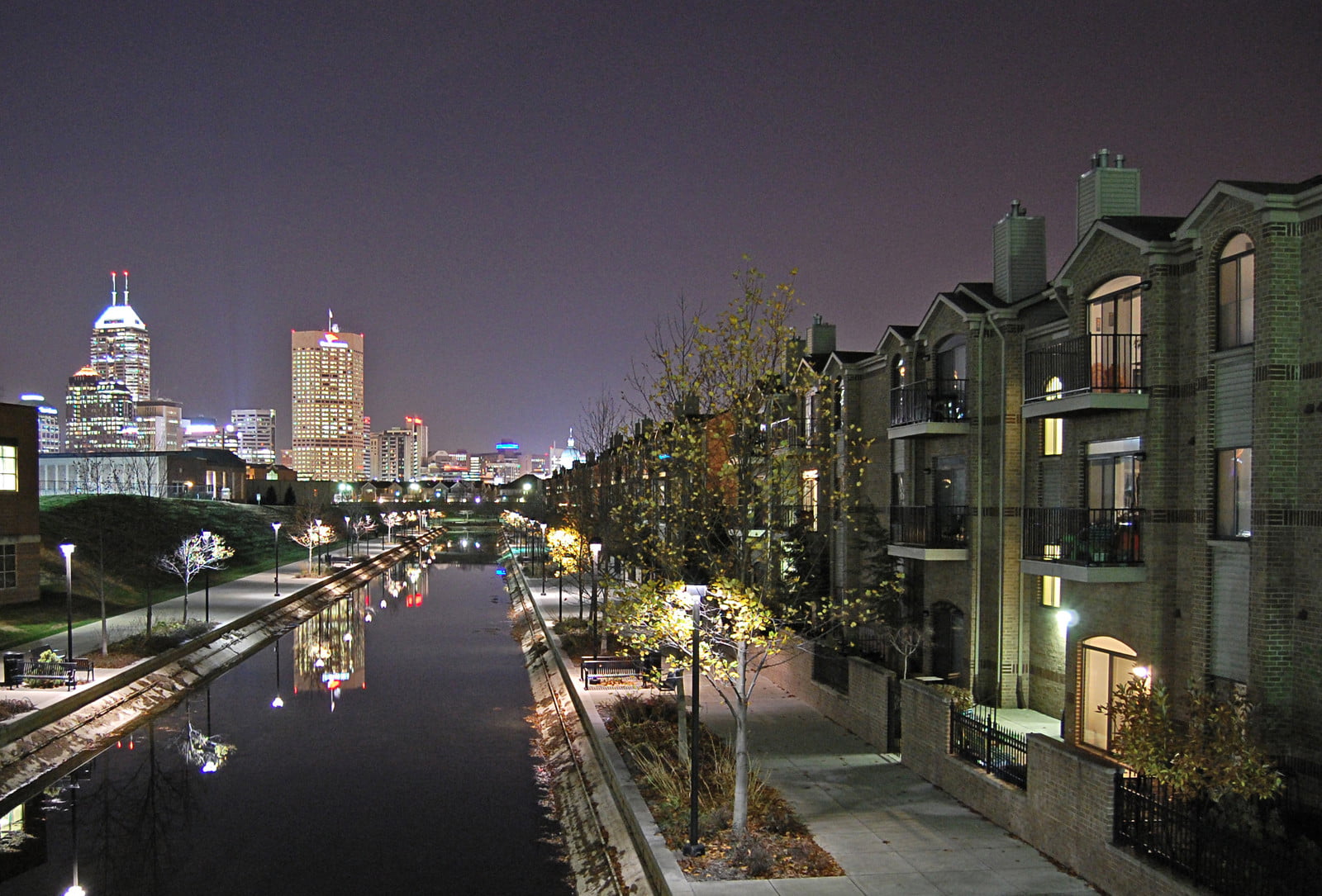 Indianapolis canal and apartment buildings security features