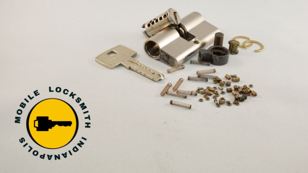 Pin tumbler lock dismantled
