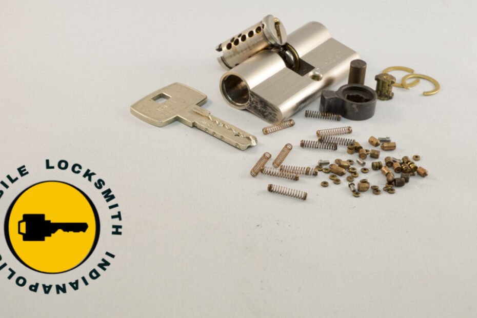 Pin tumbler lock dismantled