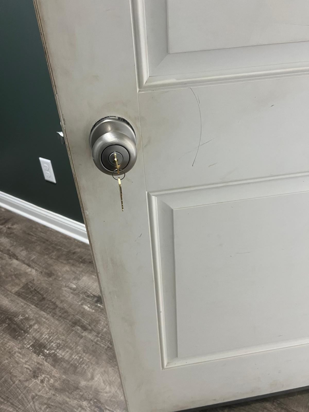 Replace door knob and rekey